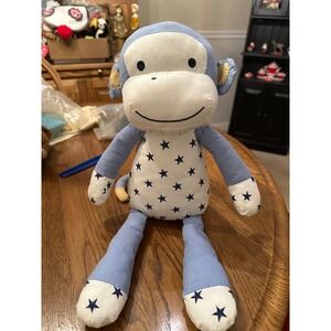 The Peanutshell Plush Monkey Stuffed Animal Blue Stars Soft Toy Baby Toddler